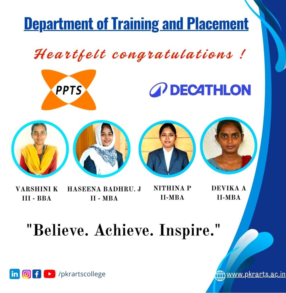 Students selected at Decathlon during campus placement